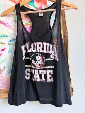 Florida State Tank Top with Seminole Logo - Black